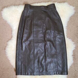 Vintage The Olde Hide House (Genuine) Leather Skirt - Size 4